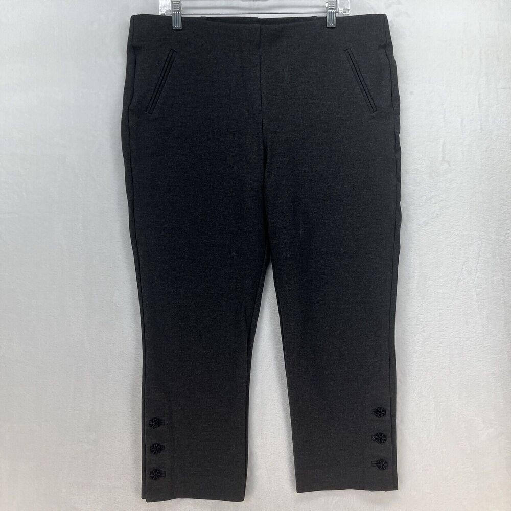 Chico's‎ Charcoal Gray Capri Slacks Women's Sz XL/16 Career Work
